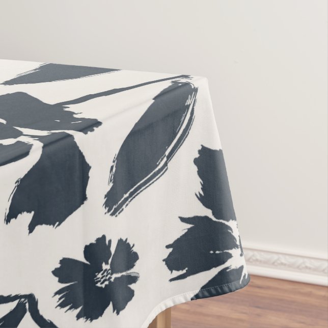 Oxford Blue Flowers in Cream Leinwand Tischdecke (Beispiel)