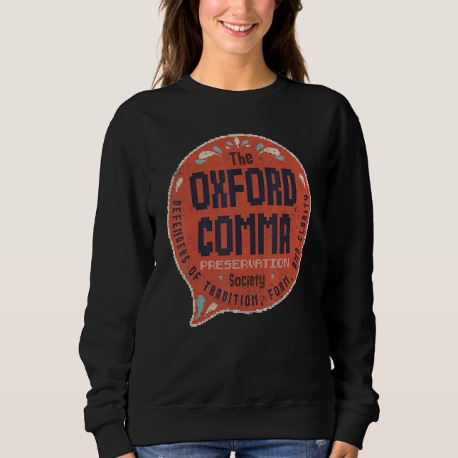 Oxford Comma English Grammar Sweatshirt (Vorderseite)