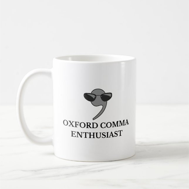 Oxford Comma Enthusiast | Funny English Teacher Kaffeetasse (Links)