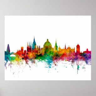 Oxford England Skyline Poster