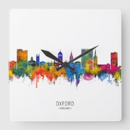 Oxford England Skyline Quadratische Wanduhr