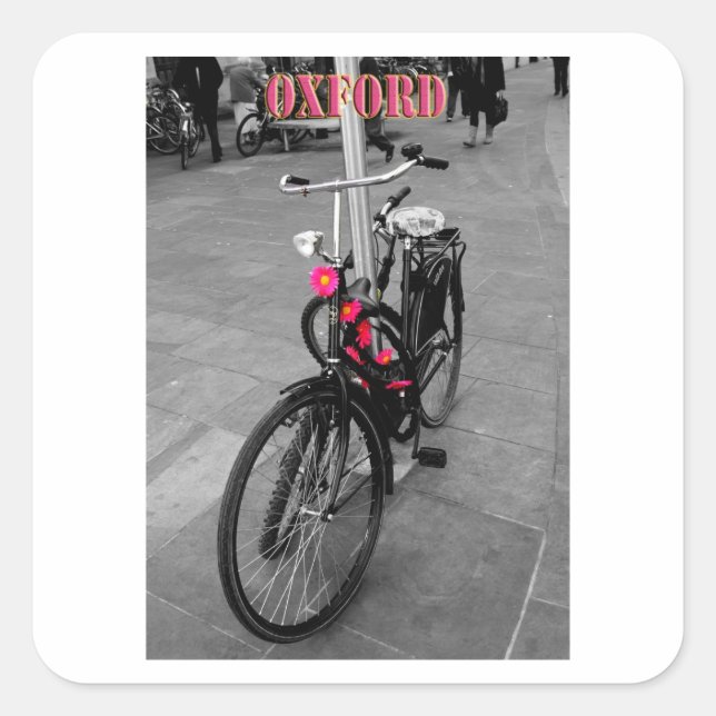 Oxford-Fahrrad Quadratischer Aufkleber (Vorderseite)