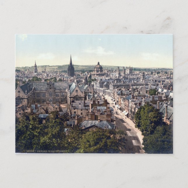 Oxford High Street, England panorama Postkarte (Vorderseite)