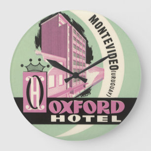 Oxford Hotel, Montevideo, Uruguay, Vintage Reise Große Wanduhr