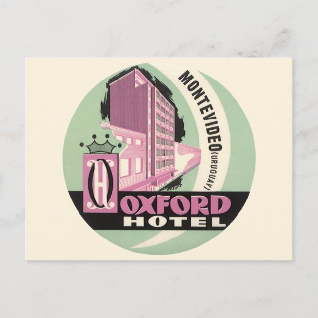 Oxford Hotel, Montevideo, Uruguay, Vintage Travel Postkarte (Vorderseite)