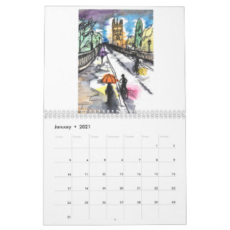 Oxford in Watercolor 2021 Calendar Kalender