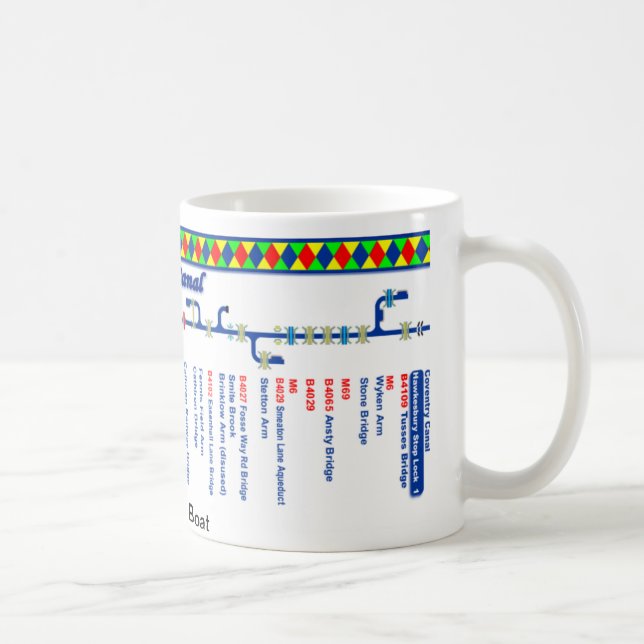 Oxford-Kanal-Weg-Karte (1 von 4) Tasse (Rechts)