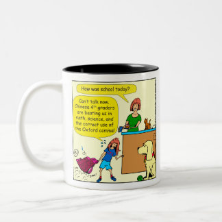 Oxford-Komma-Cartoon Wissenschaft mit 971 Mathe Zweifarbige Tasse