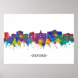 Oxford Mississippi Skyline Poster
