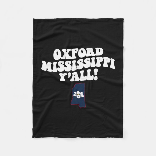 Oxford Mississippi Y'all Ms Southern Vacation  Fleecedecke (Vorderseite)