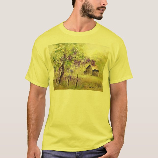 Oxford, NC-Landschaft und Scheune T-Shirt (Vorderseite)