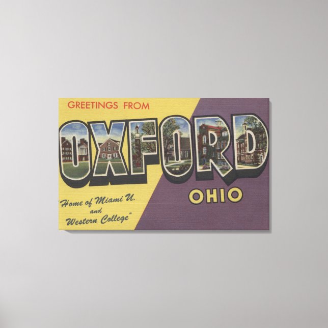 Oxford, Ohio - Miami U & Western Uni Leinwanddruck (Vorderseite)