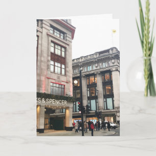 Oxford Street London UK Festive Christmas Shopping Karte