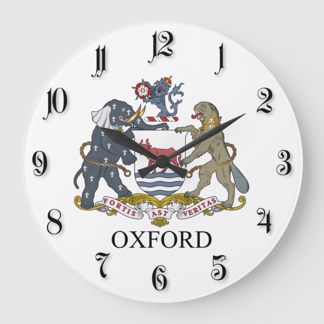 Oxford-Wappen Große Wanduhr (Vorderseite)