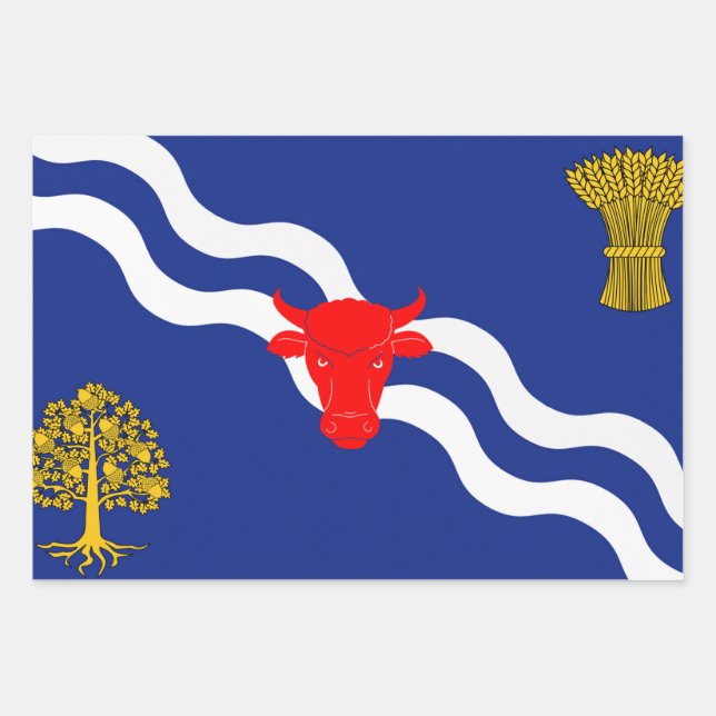 Oxfordshire-Flagge Symbol der Provinz Oxford Geschenkpapier Set (Vorderseite)