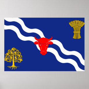 Oxfordshire-Flagge Symbol der Provinz Oxford Poster