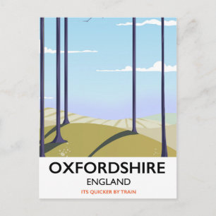 Oxfordshire Vintage-Reiseposter im Stil der Vergan Postkarte