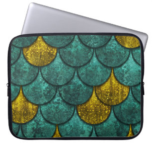 Oxide Metallic: Fischskalen Textur Laptopschutzhülle