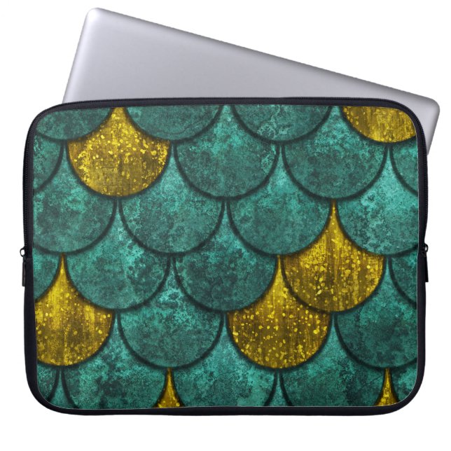 Oxide Metallic: Fischskalen Textur Laptopschutzhülle (Vorderseite)