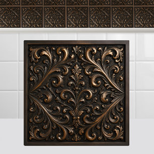 Oxidierte Metallguss-Bronze-Renaissance-Foliage Fliese