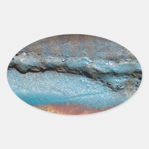 Oxidiertes Metall Ovaler Aufkleber