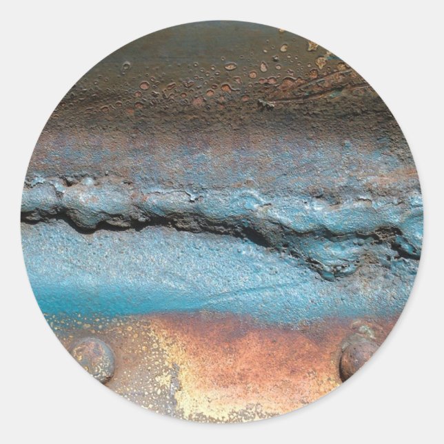 Oxidiertes Metall Runder Aufkleber (Vorderseite)