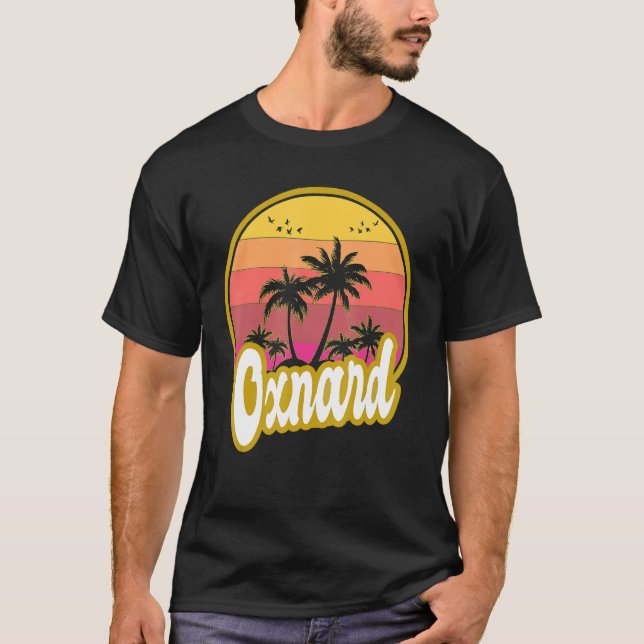 Oxnard California Beach Retro Sunset T-Shirt (Vorderseite)