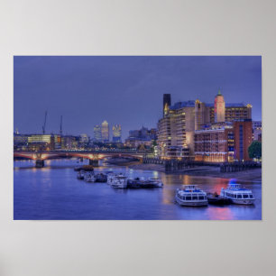 Oxo Tower and Thames River Poster