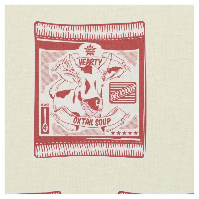 Oxtail Suppe Pop Art Stoff (Nahaufnahme)