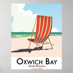 Oxwich Bay Gower Halbinsel Vintage-Reiseposter. Poster