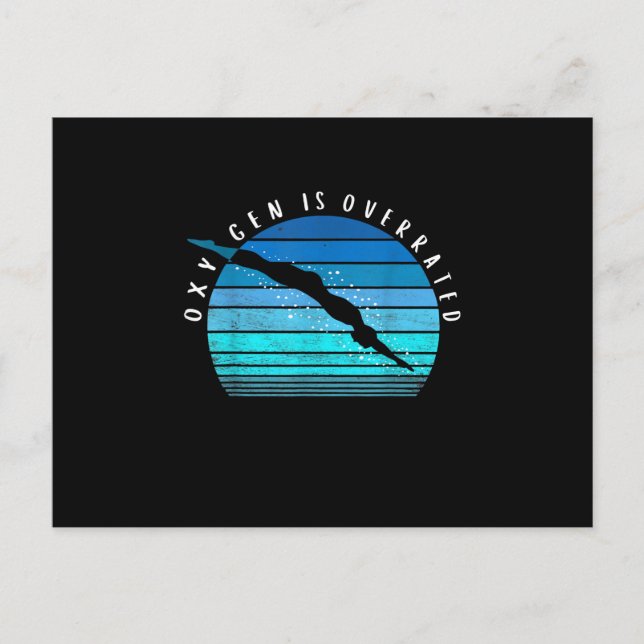 Oxygen ist übertrieben schwimmend Geschenke schwim Ankündigungspostkarte (Vorderseite)
