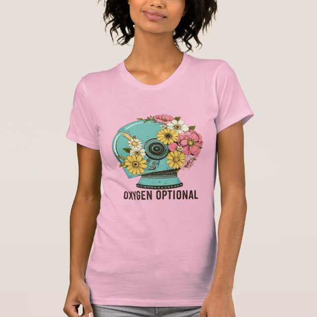 Oxygen Optional – Whimsical Astronaut Helmet with  T-Shirt (Vorderseite)