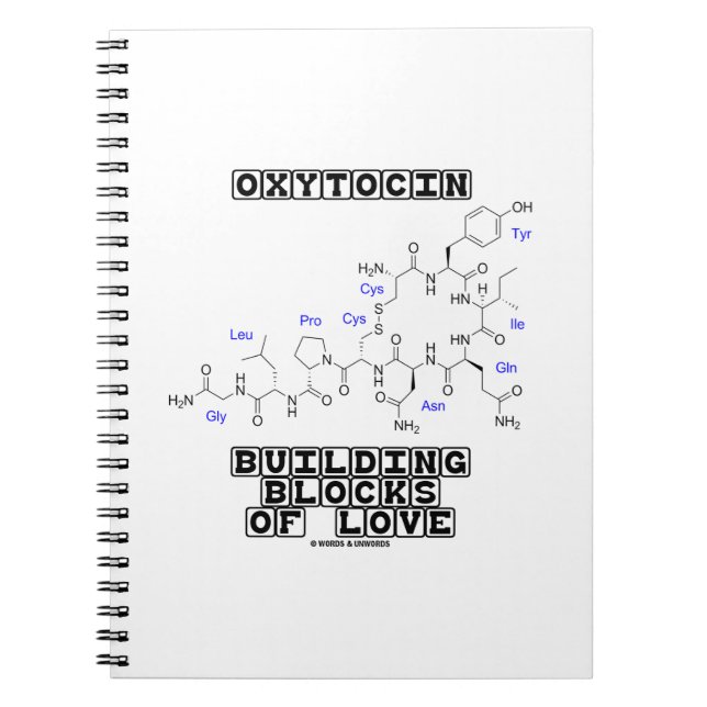 Oxytocin-Gebäude-Blöcke der Liebe (Chemie) Notizblock (Vorderseite)