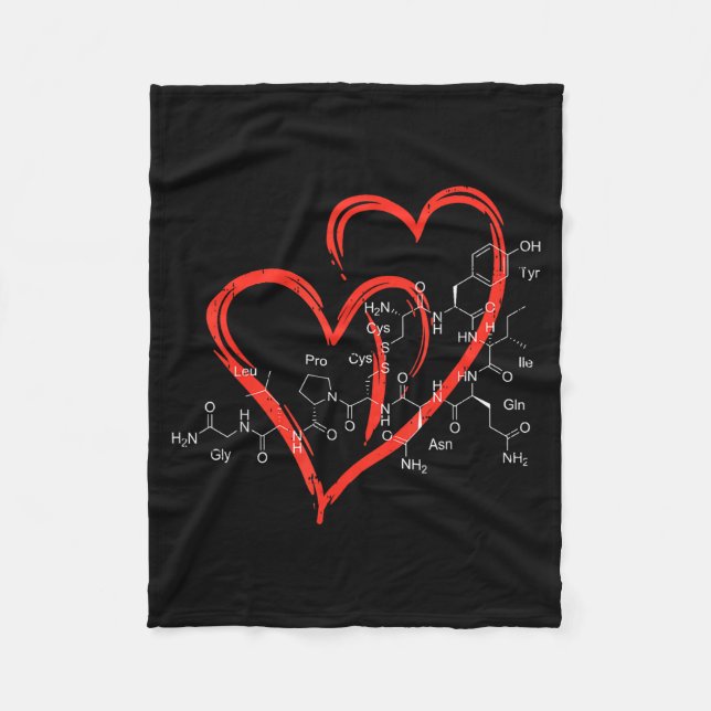 Oxytocin Molecules Heart Love Valentines Day Scien Fleecedecke (Vorderseite)