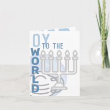 Oy auf der Welt lustige Hanukkah Menorah eingeklap