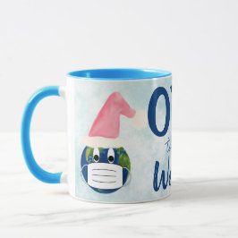 OY! auf die Welt. Funny Earth & Face Mask Holiday Tasse