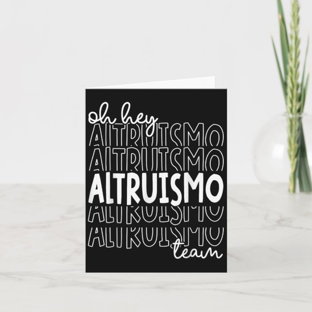 Oy Hey Altruismo Team House of Givers Rca School S Karte (Vorderseite)