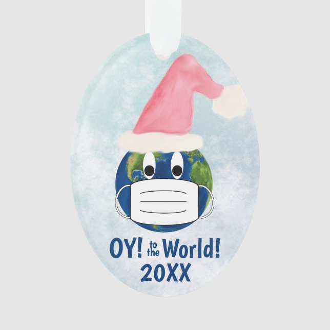 OY to World Funny Pandemic Weihnachten Ornament (Vorderseite)