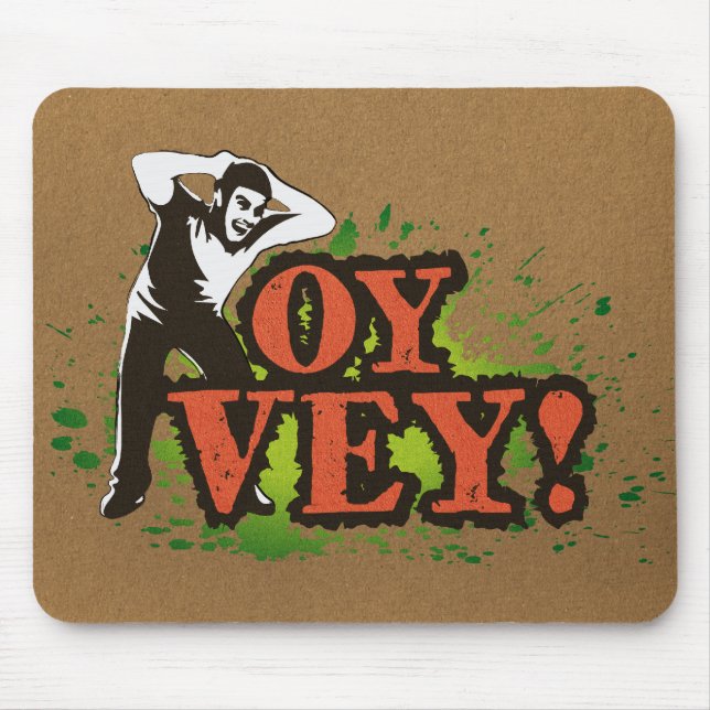 OY VEY - Cooler Entwurf mit schreiendem Mann Mousepad (Vorne)