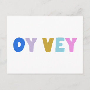 Oy Vey Funny Yiddish Expression Niedlich farbenfro Postkarte
