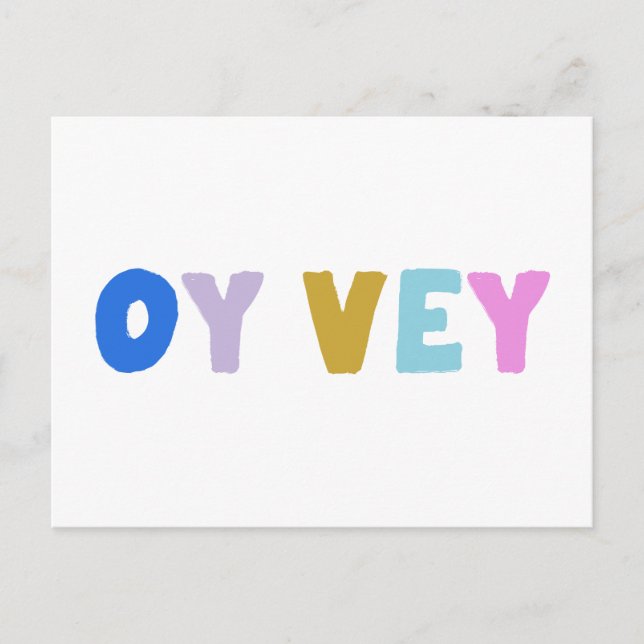 Oy Vey Funny Yiddish Expression Niedlich farbenfro Postkarte (Vorderseite)