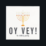Oy Vey | Happy Hanukkah Party Napkins Serviette<br><div class="desc">Wenn Sie sich auf eine Ansammlung, ein Cocktail-Party oder ein Abendessen vorbereiten, werden unsere Servietten von Hanukkah Ihrem Tisch eine lustige und festliche Touch verleihen. Entwerfen Sie Ihre eigenen Servietten, um Ihre Partys wirklich einzigartig zu machen. Unsere modernen Hanukkah-Designs werden Ihnen die perfekte Touch zu Ihrem Urlaubstisch hinzufügen. Fügen Sie...</div>