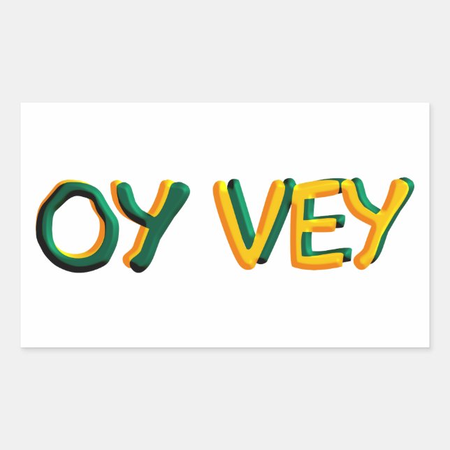 Oy Vey Rechteckiger Aufkleber (Vorderseite)