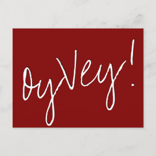 Oy Vey Script   Einfache Rote Hochzeit Postkarte