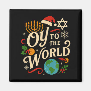 Oy zur Welt Lustiges Hanukkah Weihnachten Jüdische Magnet