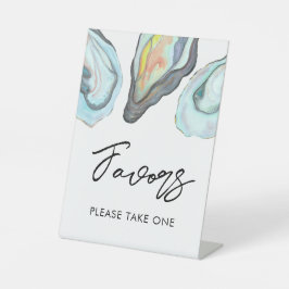 Oyster Bar Coastal Wedding Favors Table Sockelschild