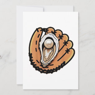 Oyster Baseball Seafood Baseball Sport Lover Einladung