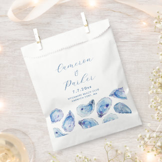 Oyster Blue Watercolor Wedding Geschenktütchen
