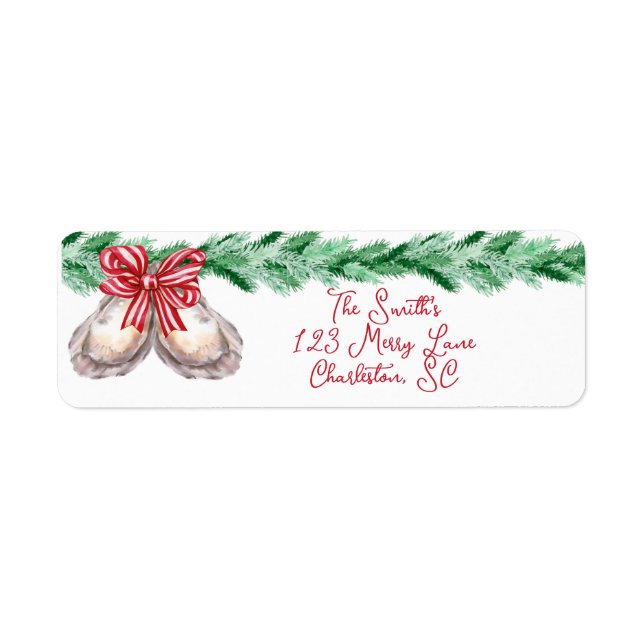 Oyster Christmas Return Address Label (Vorne)