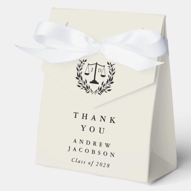 Oyster/Cream JD Law Scales Favor Box Geschenkschachtel (Vorderseite)